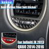 Real Carbon Fiber Car Accessories Dashboard Air Vent Adjustment Trim Cover Soft Sticker For Infiniti JX 2013 QX60 2014 2015 2016