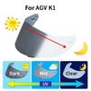 K1 Photochromic Visor Lens For AGV K1 K3SV K5 K1S K5S GT4 Compact ST Helmet Mask Shield Accessories Full Face Sun Goggles Visors