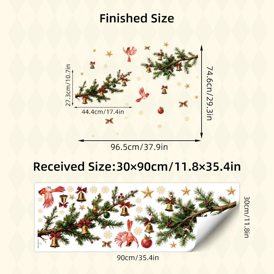 1Pc Christmas Bird Window Stickers Removable PVC Static Decoration For Bedroom Kids Room Baby Room Window Decoration