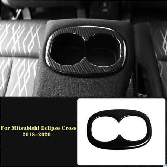 Carbon Fiber ABS Rear Water Cup Holder Panel Trim For Mitsubishi Eclipse Cross