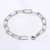 Paper Clip Link Bracelet, Chunky Chain Bracelets, Stainless Steel Hera Chain Link Bracelet for Men Women Jewelry