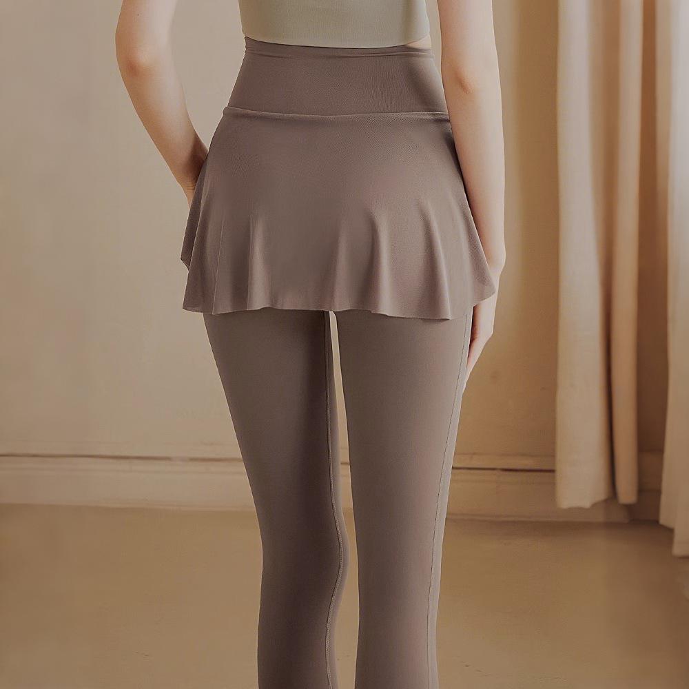 Yoga Pants for Women Wearing Slim and Hips Fake Two-piece Trousers Running Quick-drying High-waist Anti-exposure Dance Fitness Skirt Pants