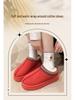 Women's Size 43 Plus Velvet Fur Warm Snow Boots - Thick Sole, Backless, Cotton Slippers