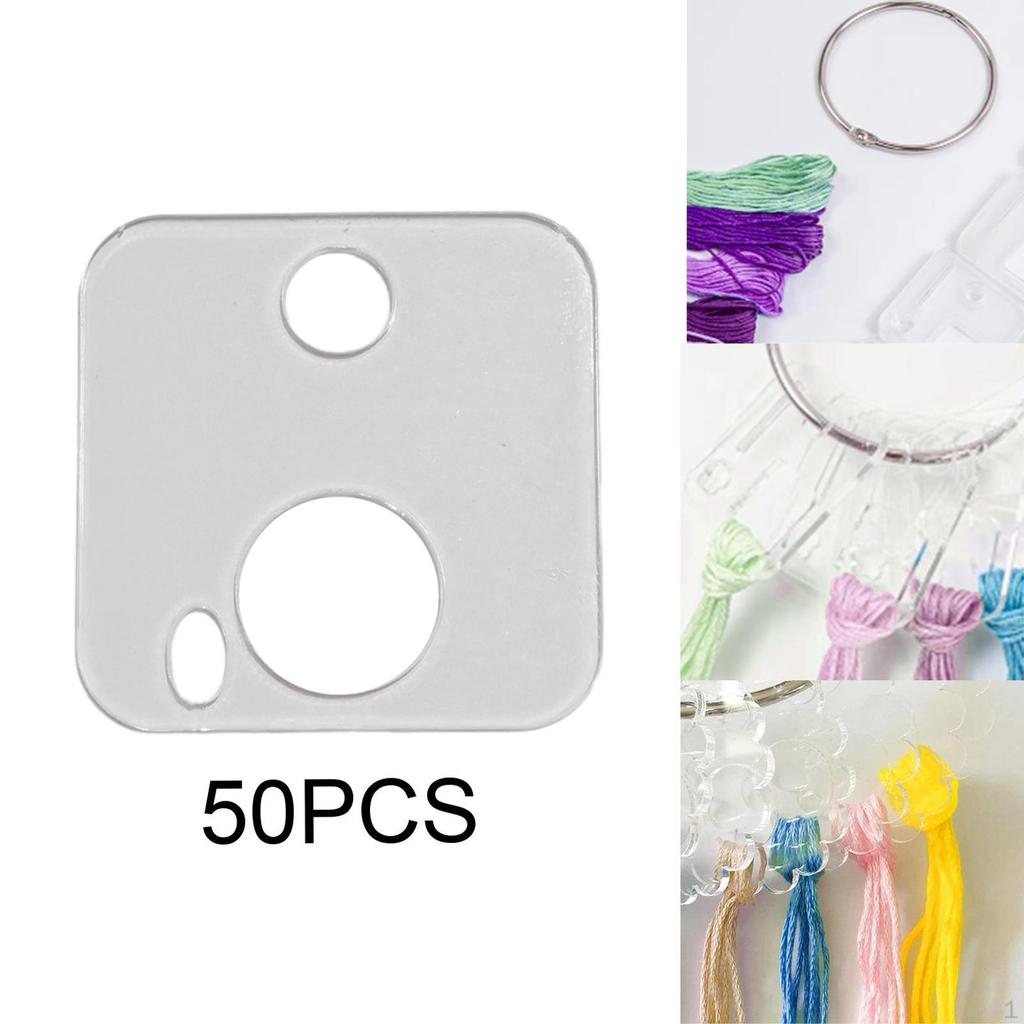 50 Pcs Embroidery Floss Spools, Storage, Acrylic Thread Spools for Cross Stitch