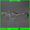 Frameless Anti-Blue Light Reading Glasses for Men - Metal Frame, Square, Myopia Compatible, Retro Business Style, Gold.