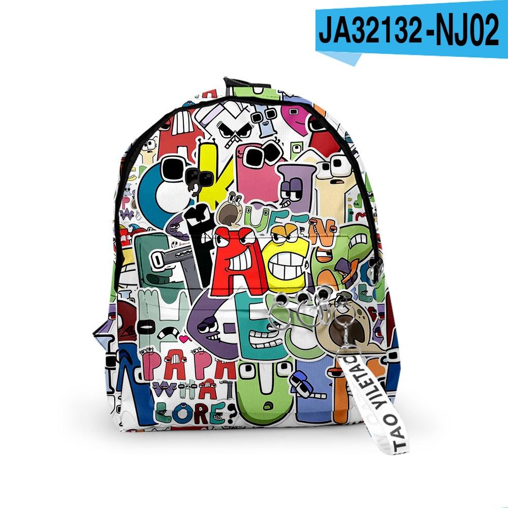 

Рюкзак с принтом Alphabet Lore из Оксфордской ткани Студенческая сумка для хранения Подарок AlphabetLore,M