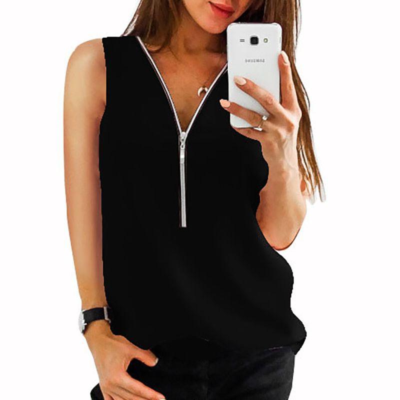 Fashion Women Summer Vest Top Featuring Stylish Sleeveless Design And Comfortable Chiffon Fabric