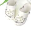 14PCS Fashion Shoe Charms for Clogs Set Accessories Hole Shoe Buckle Summer Pearl Flower Diamond Chain DIY Shoes Decorations
