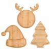 Wood Candy Dish Platter Dessert Tray Christmas Tree/Reindeer Antlers/Santa Hat Shape Serving Plate for Holiday Dining