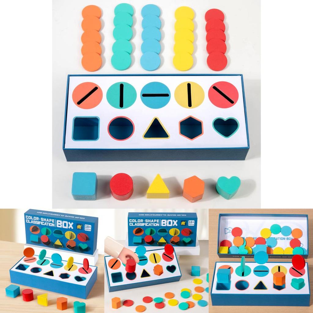Wooden Shape Sorting Toy For Kids With Color Recognition And Cognitive Development