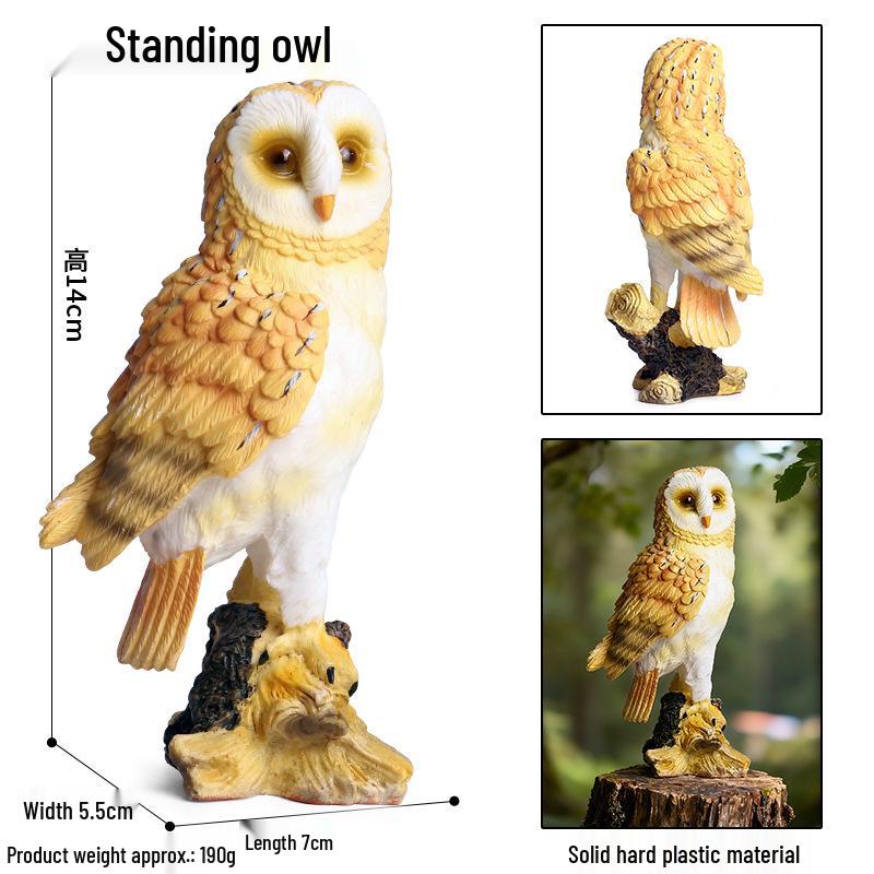 Children's Animal Simulation Toy Set: Eagle, Falcon, Secretary Bird, Owl Figurines