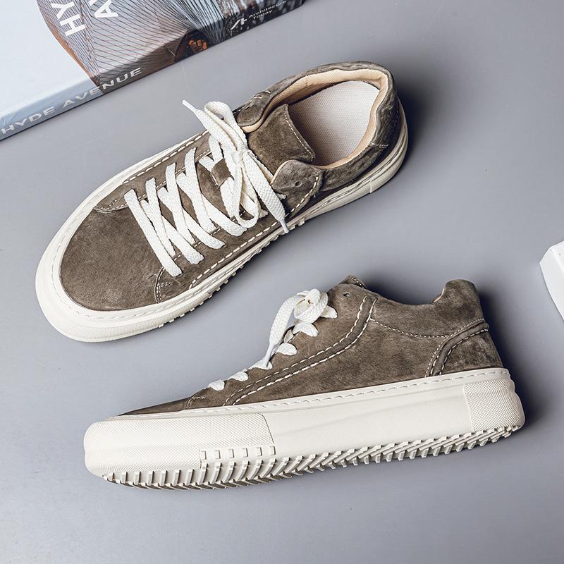 

Повседневная мужская обувь из свиной кожи, новая летняя, функциональная, в стиле ретро, британские кеды на низкой подошве, белая мужская обувь 44-Size is too large