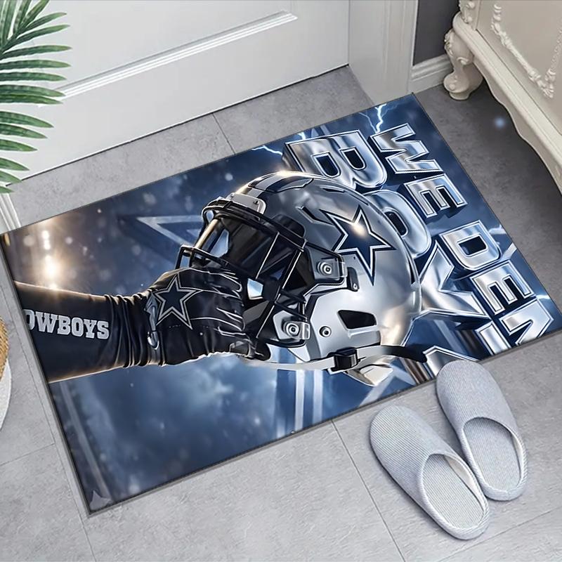 Dallas Cowboys Design Area Rug - Non-Slip, Soft & Cozy Floor Mat for Living Room, Bedroom, Office - Indoor/Outdoor Decorative Carpet