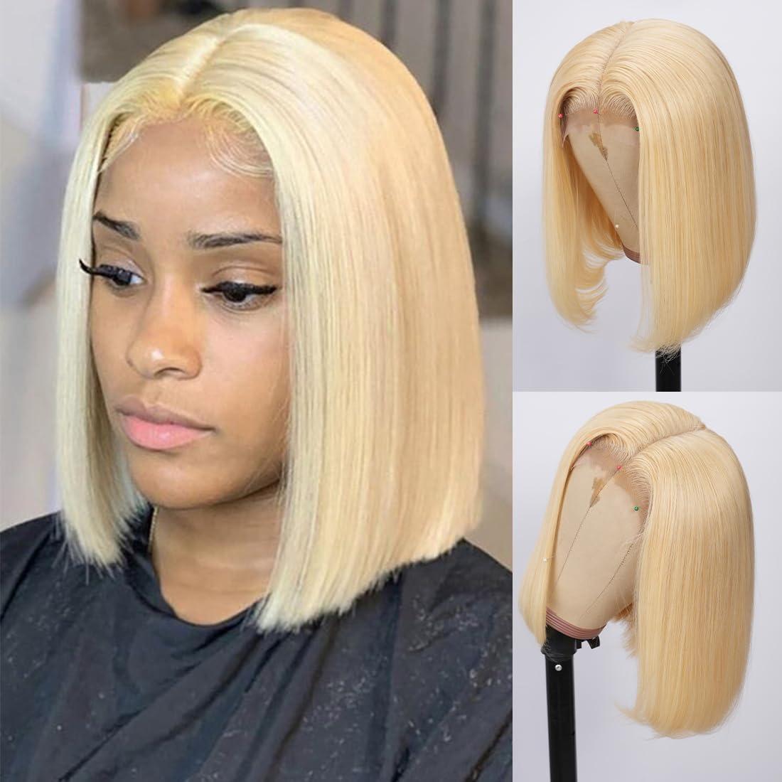 Perruque à lace front sans colle, or clair One size fits all adults or