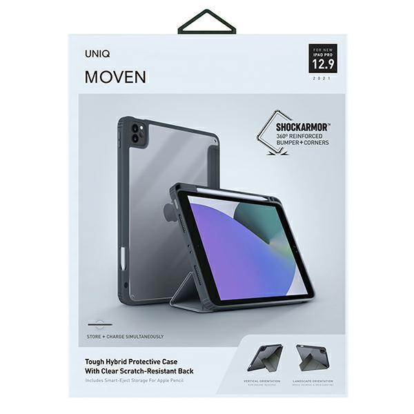 Uniq Etui Moven Ipad Pro 12,9 (2021)Antimicrobial Szary/Charcoal Grey