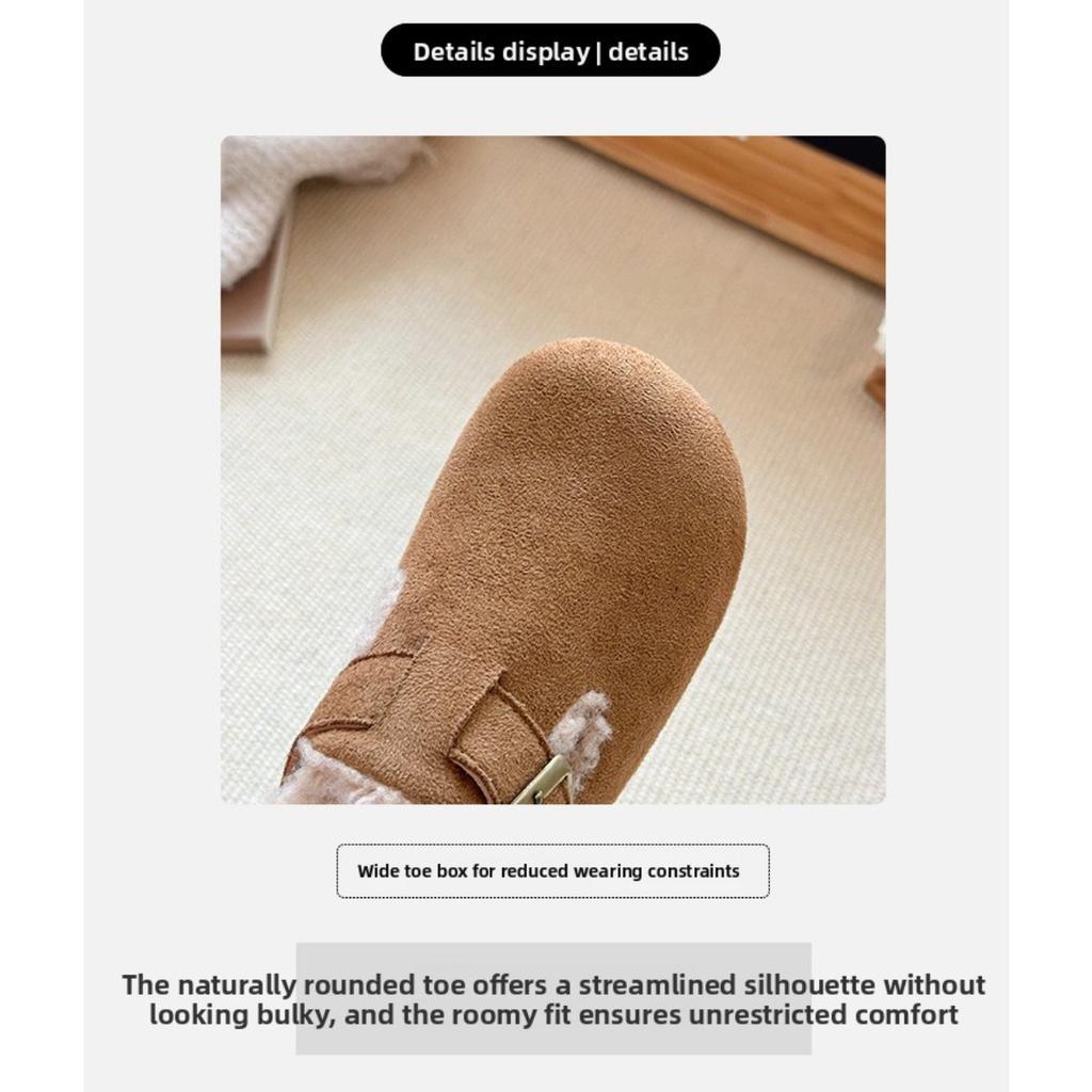Children's Shoes with Plush Insulation, Autumn and Winter Women's Shoes, Boys' Winter Hairy Shoes, Versatile Baby Cotton Shoes