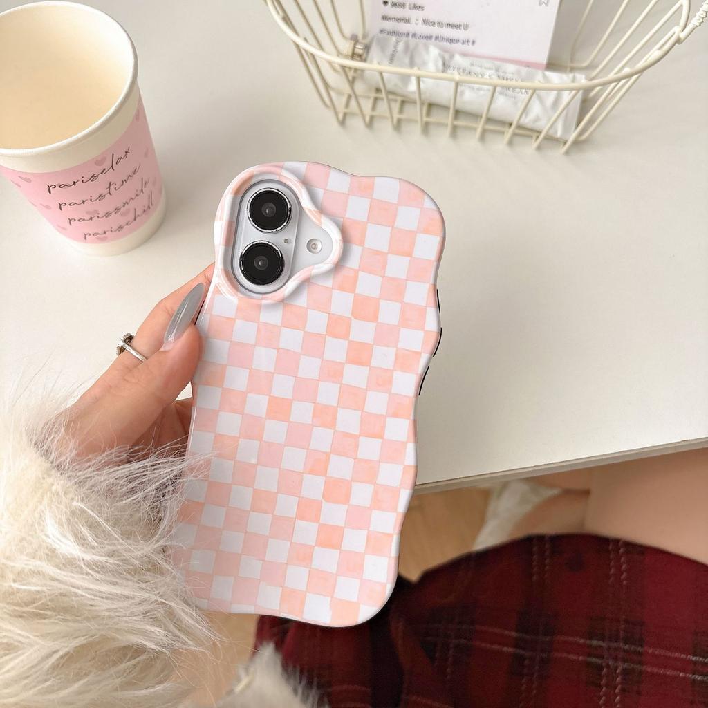 Summer Fresh Small Plaid for iPhone 16pro Max Apple 17 Phone Case 15/14 Feilin Wave Shell