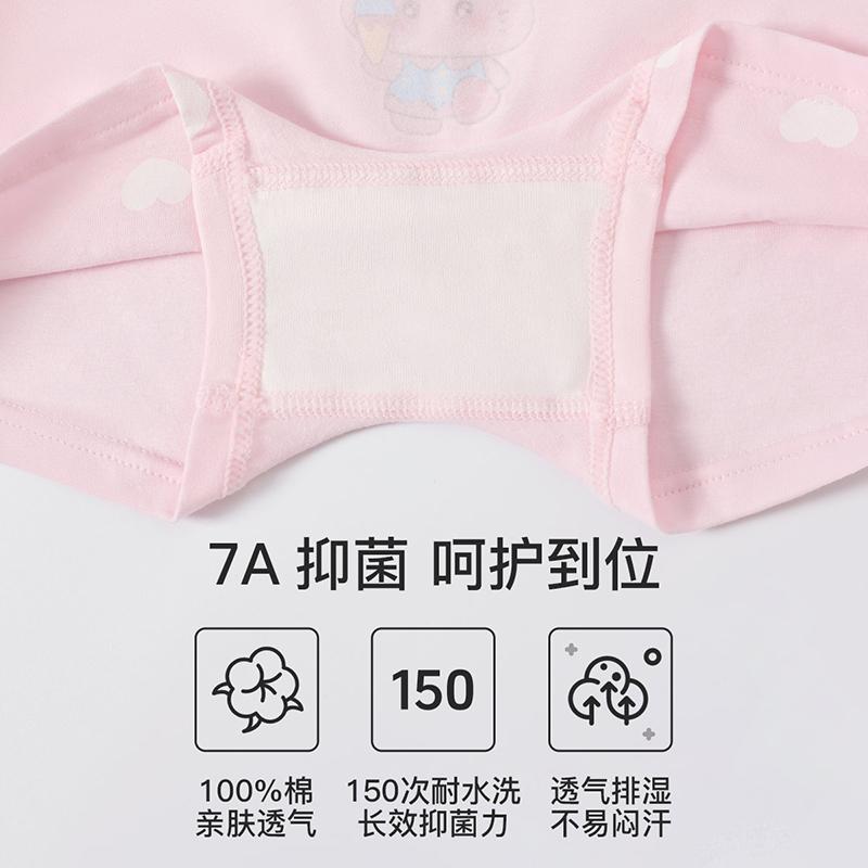 Fentenggan 7A Antibacterial A-class Cotton Children's Underwear - 5-Pack Girls' Medium and Large Four Corner Flat Pants