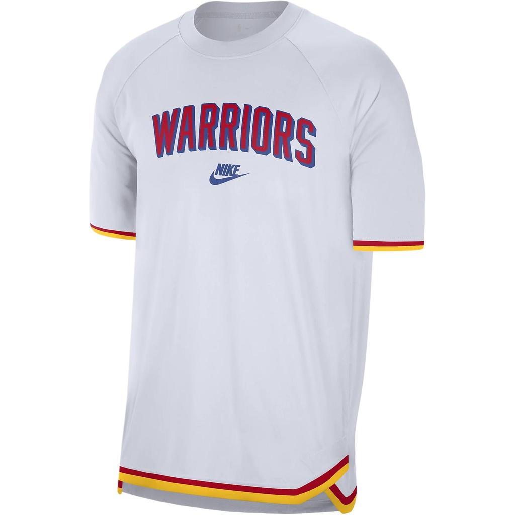 Nike Dri-Fit Nba Golden State Warriors Hardwood Classics Crew Neck Sweat-Wicking Short Sleeve T-Shirt Men T-Shirts White FZ0141-100