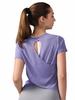 Women's Breathable Short Sleeve Yoga T-Shirt with Hollow Beautiful Back - Lightweight Dance Fitness Cover-Up Running Top