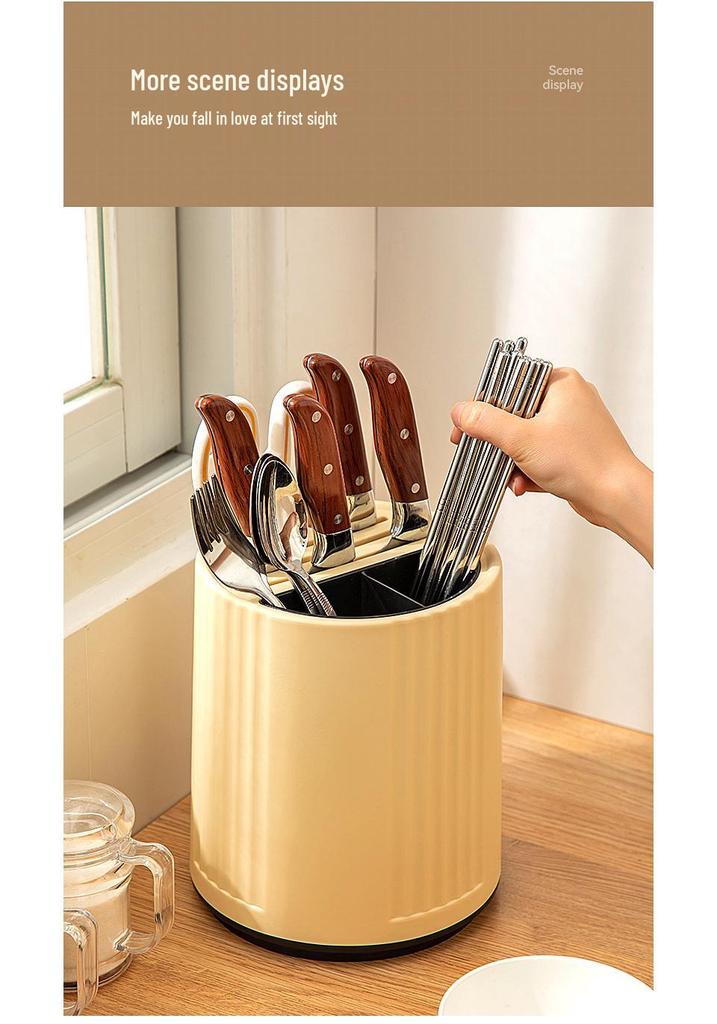 360° Rotating Minimalist Kitchen Knife and Utensil Holder