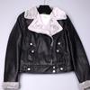 Pu Leather Women's Winter Short Motorcycle Jacket Big Lapel Long-sleeved Plus Velvet Thick Leather Jacket Women