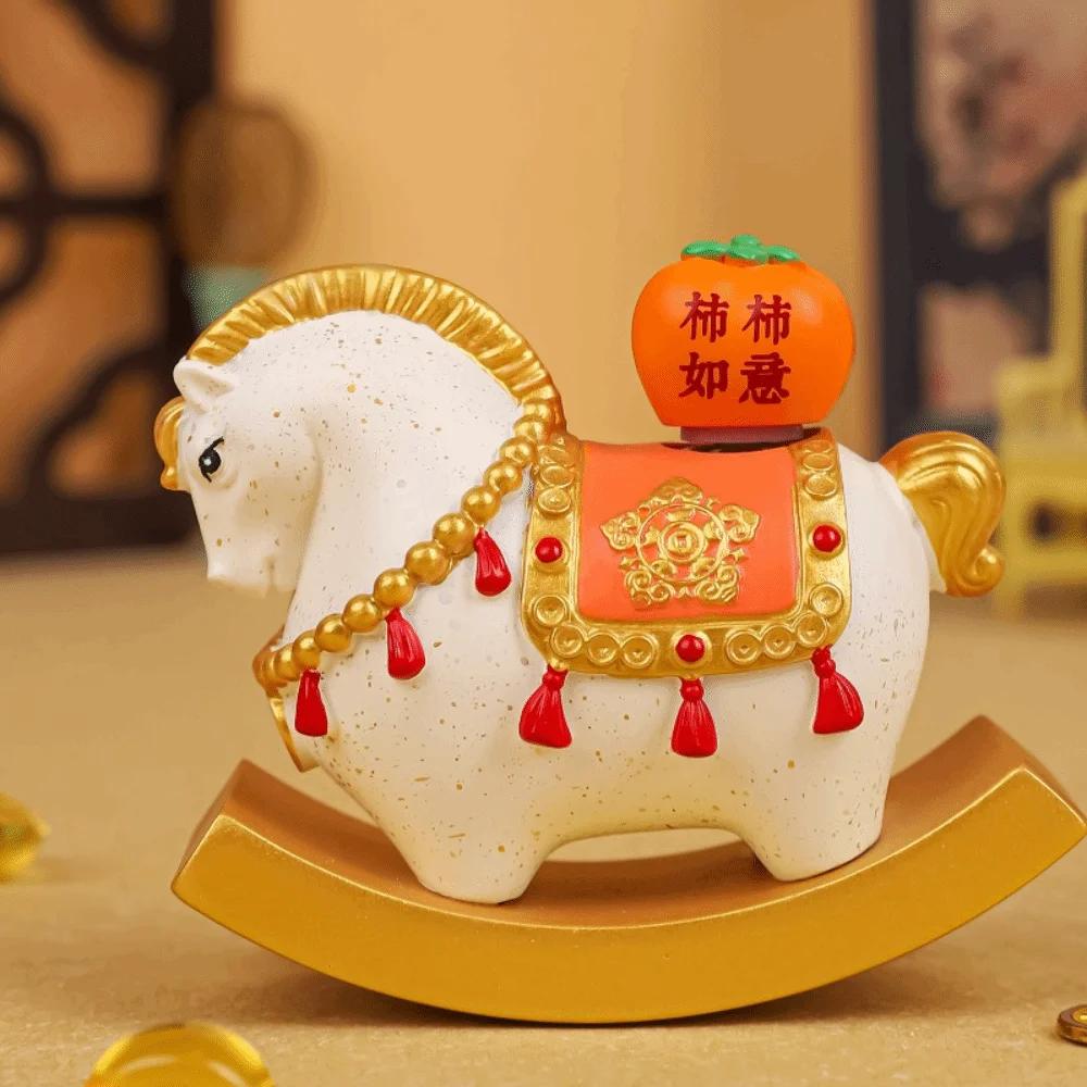 

Resin Horse Year Figurines Year of The Horse Mascot Horse Miniature Chinese Style Blessing Zodiac Horse Ornaments 4XL