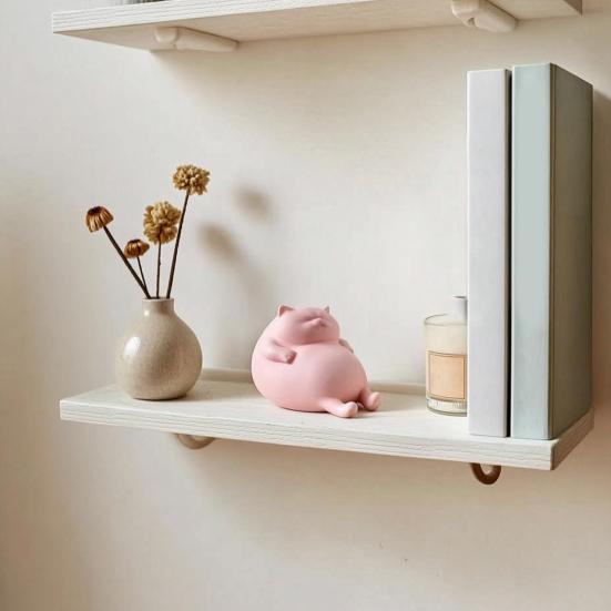 Office Desk Accessories 3D Printed Fat Cat Figurine, Cute Lazy Statue, Room Decor Aesthetic Minimalist Tabletop Ornament for And Shelf Decorations