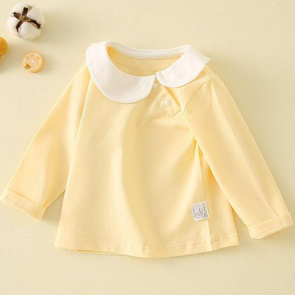 

Осенний топ с длинным рукавом для маленьких девочек - стиль 2025, однотонный, с круглым вырезом, класс А. 73 (Height 66-73cm)