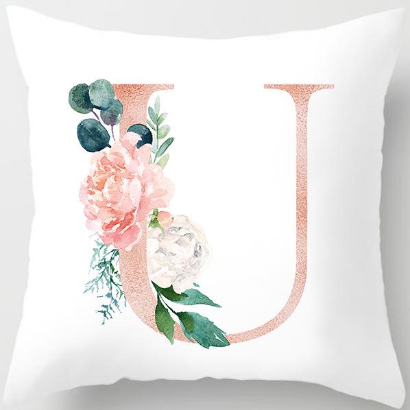 New Fashion 26 English Letter Pattern Cushion Cover Home Fabric Sofa Modern Style Pillow Cover