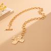 Eleagnt Hammered Crosses Necklace Stylish Chunky Crosses Necklace in Hammered Designs Women's Neck Chain Jewelry