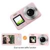 Double Screen Selfie Camera 4K 64MP 18X Zoom Portable Digital Camera Pink for Vloggings School Trip