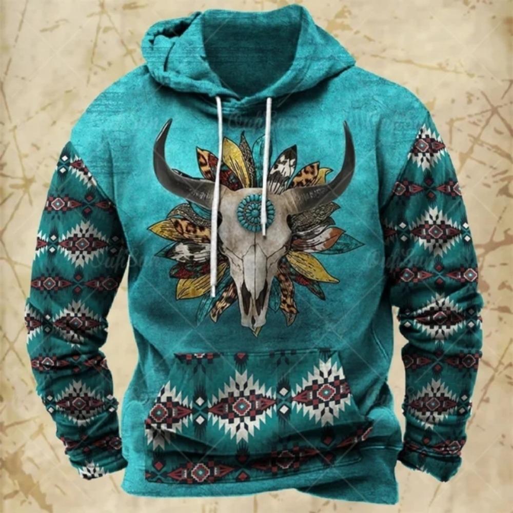 Felpe con cappuccio per uomo Y2k Golf Campeggio Casual cowboy Manica lunga Autunno Moda Felpe con cappuccio stampate in 3D Vacanza Largo Oversize