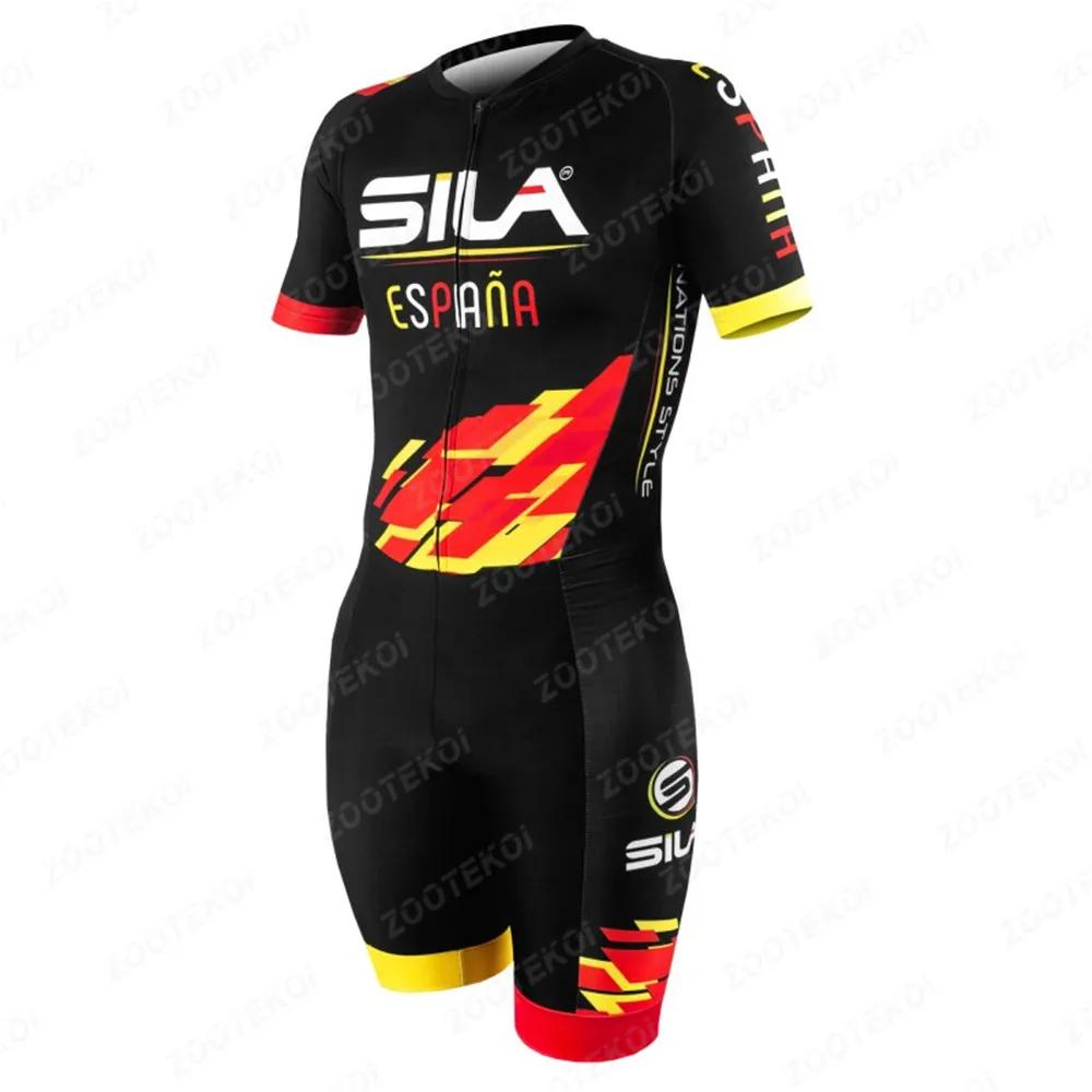 Sila Męska Koszulka Rowerowa Triathlon Sportowy Garnitur Tri Ciclismo Hulajnoga Wrotki Łyżwiarstwo Szybkie Letni Rower MTB Zespół Ubrania Wyścigowe