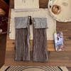 1 Pairr Vertical Striped Cuffed Leg Warmer Thickened Knit Knit Leg Sleeve  Autumn Winter Wear