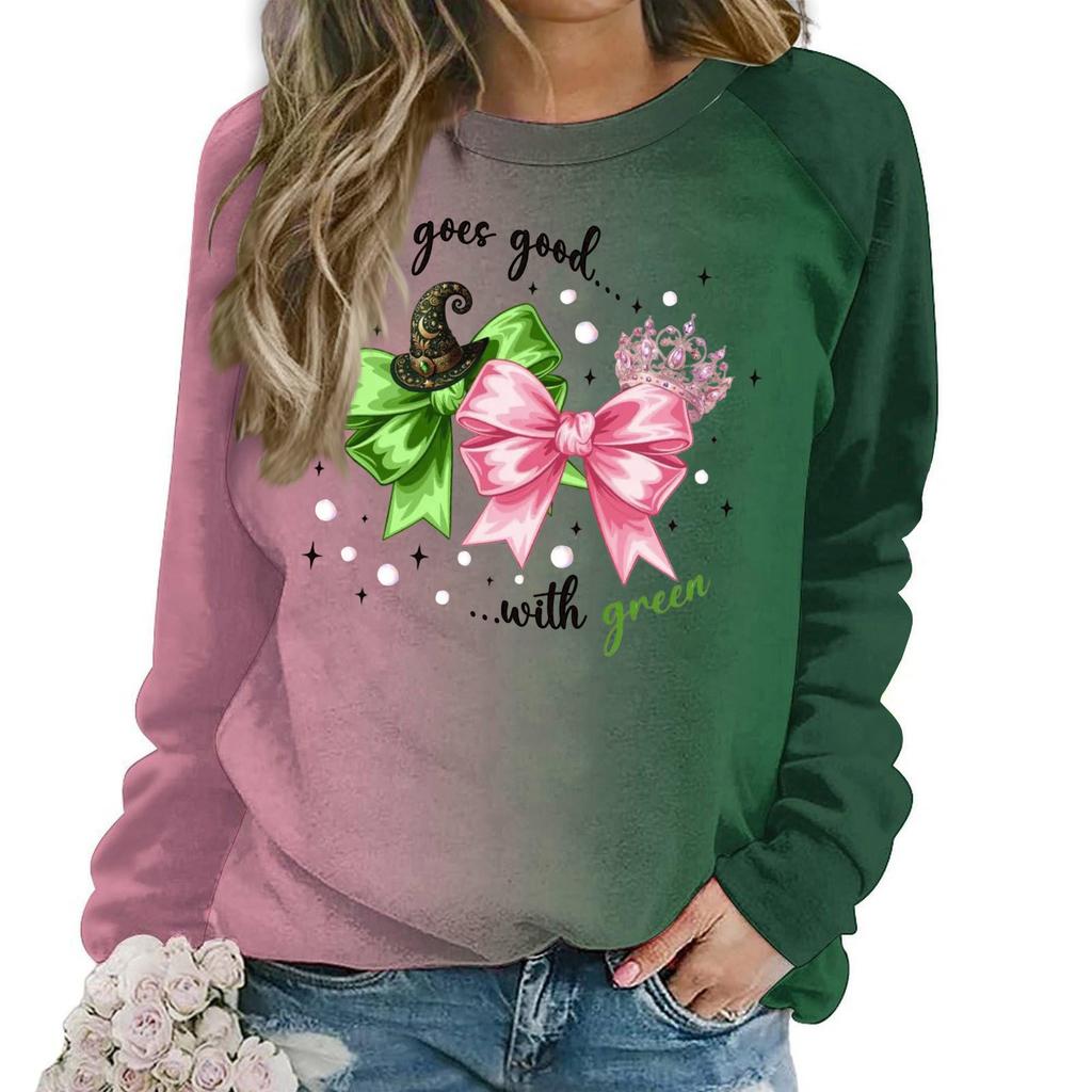 Women's Fashion Casual Long Sleeve Loose Printed Sweatshirt Top
