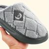 Men's House Slippers Furry Plaid Comfy Memory Foam Lightweight Couple Shoes Winter Warm Plush Slippers