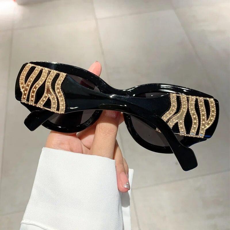 Ochelari de soare cu ochi de pisică cu cadru mare pentru femei, ochelari de soare la modă, vintage, la modă, punk, supradimensionați, de lux, sexy, pentru femei