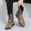 Men's Leather Boots Cross-border Plus Size Fashion Western Style Cowboy Boots Trend High Top Retro British Style Riding Boots