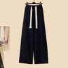 Women's Autumn 2024 Three-Piece Set: Mid-Length Cardigan Jacket, High-Neck Sweater, and Slim Wide-Leg Pants