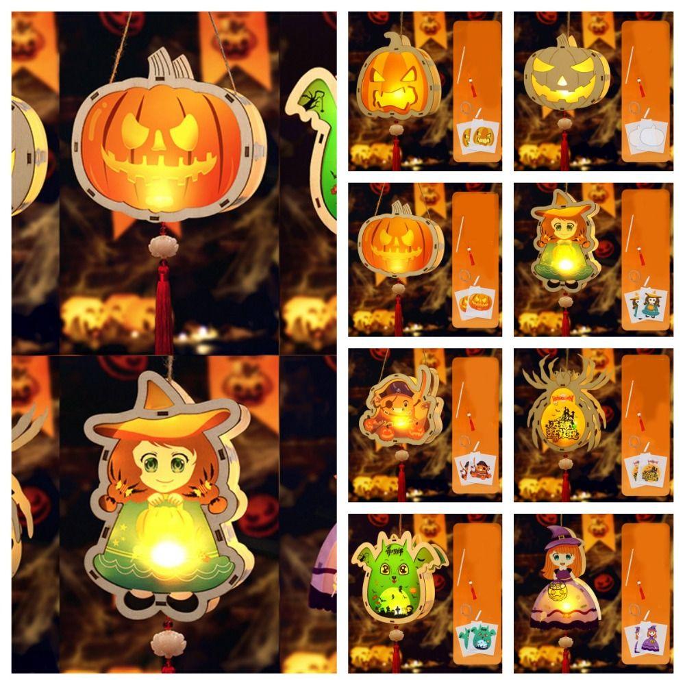 Glowing Halloween Lantern DIY Luminous Handmade  Lantern Halloween Pumpkin Lantern  Party Prop