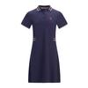 Vestido polo de rayas de colorblock para mujer