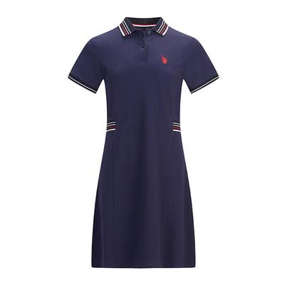 Women's Colorblock Striped Polo Dress