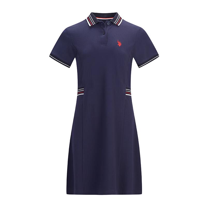 U.S. POLO ASSN. Women s Colorblock Striped Polo Dress S