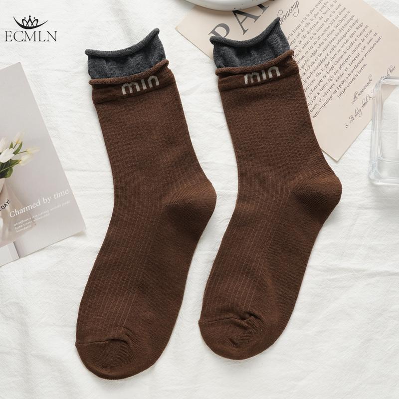Angora Red Trendy Letter Women's Socks Mid-Tube Trendy Color Matching Socks