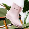 Non-slip water shoes women's short tube outer wear short adult rain shoes students fashion rain boots warm work rubber shoes summer