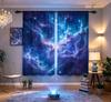 2 Stück digital bedruckte Vorhänge, Galaxie Sternenhimmel Kosmischer Himmlischer, Moderner Wohnkulturstil für Wohnzimmer Schlafzimmer Dekoration