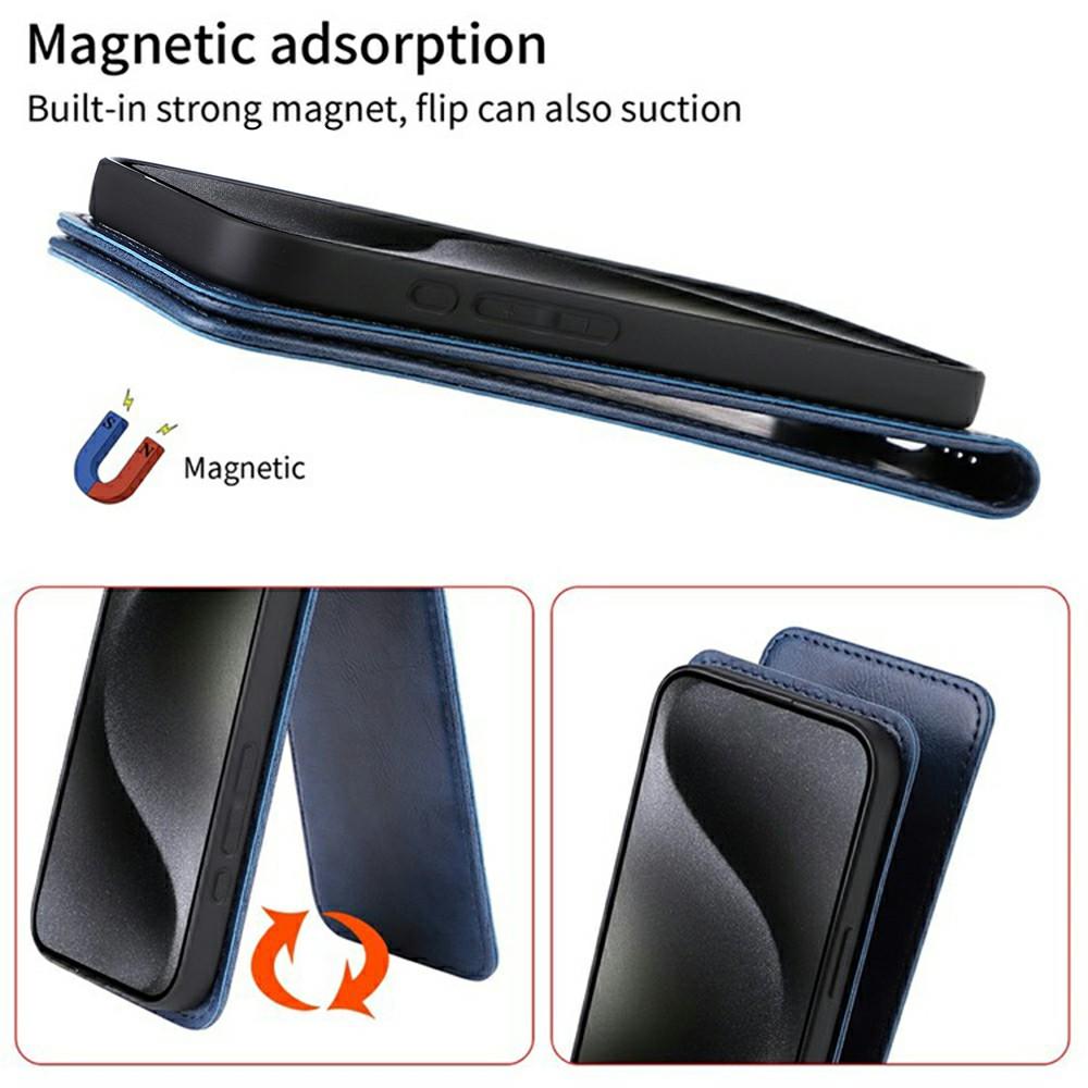 For Samsung Galaxy A15 5G/4G Case with Card Slot Magnetic Vertical Flip Leather Phone Cover