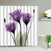 Plant Series Shower Curtains Bathroom Waterproof Polyester Cloth Curtain Set Flowers Print Screens For Bathtub Decor With Hooks