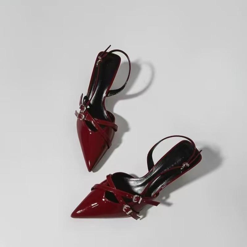 Fashion Women's High Heels Sandals Designer Pointed Thin Heels Sandals Fashion Banquet Party Shoes 2025 Summer Mules Shoes Women's Pumps